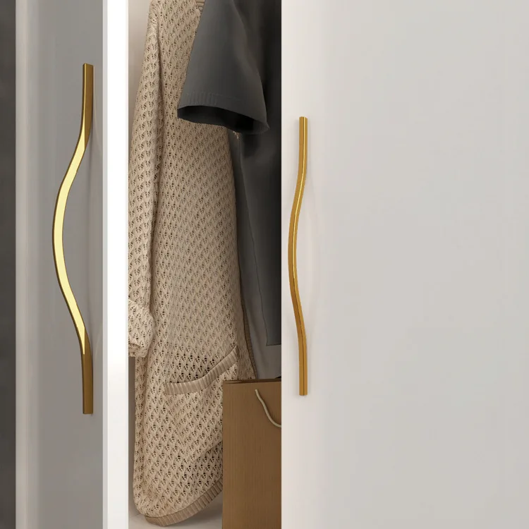 Wardrobe Handle Luxury Modern Minimalist Cabinet Black and Gold Drawer Long Handle Cabinet Door Wardrobe Door Handle