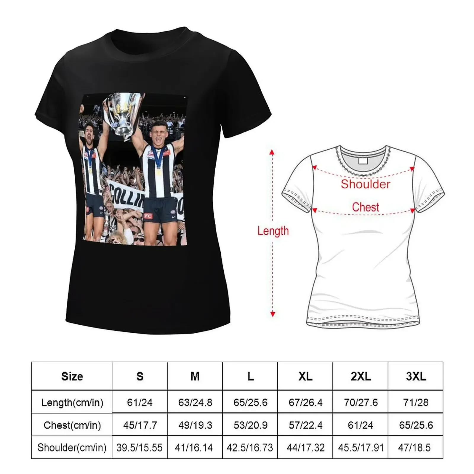 Daicos Brothers Premiership Trophy Collingwood T-shirt anime clothes female Women clothing