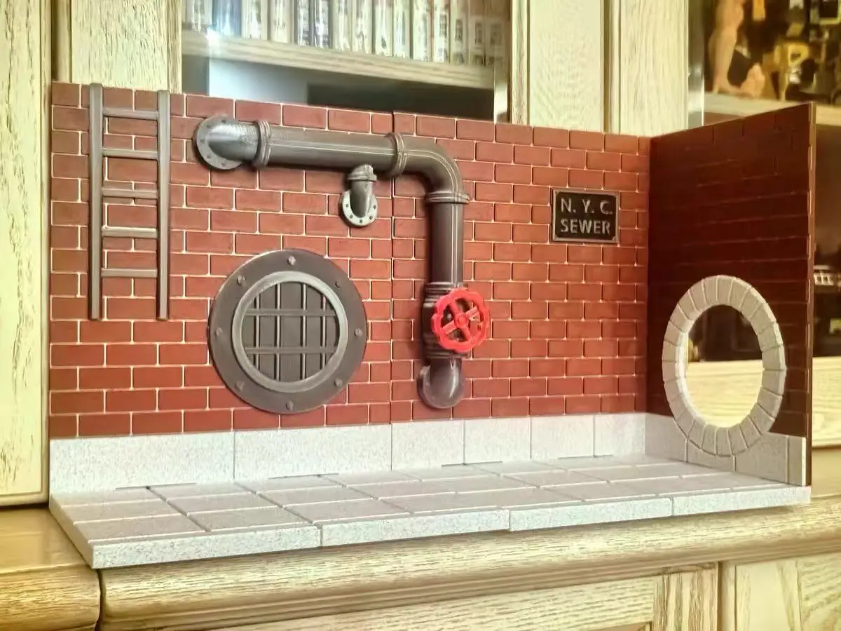 Wikeetoys Display Base 1/12 Sewer scene background board for 6 Inch Action Figures street fighter Teenage Mutant Ninja Turtles