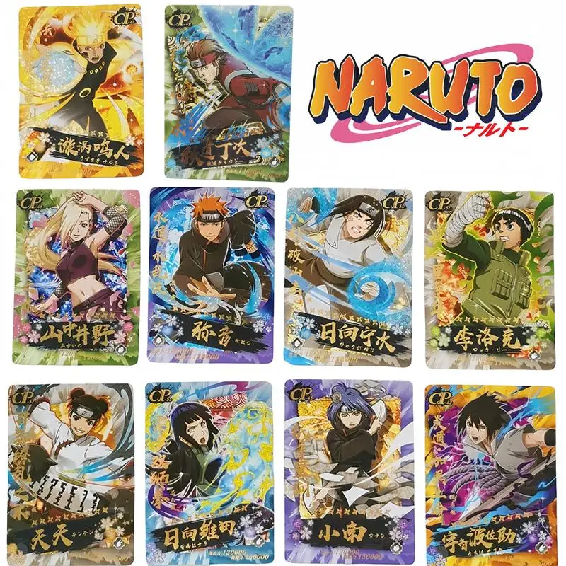 Naruto Cp Series Uchiha Sasuke Jiraiya Konan Anime Character Bronzing Rare Collection Flash Card Cartoon Toys Christmas Gift