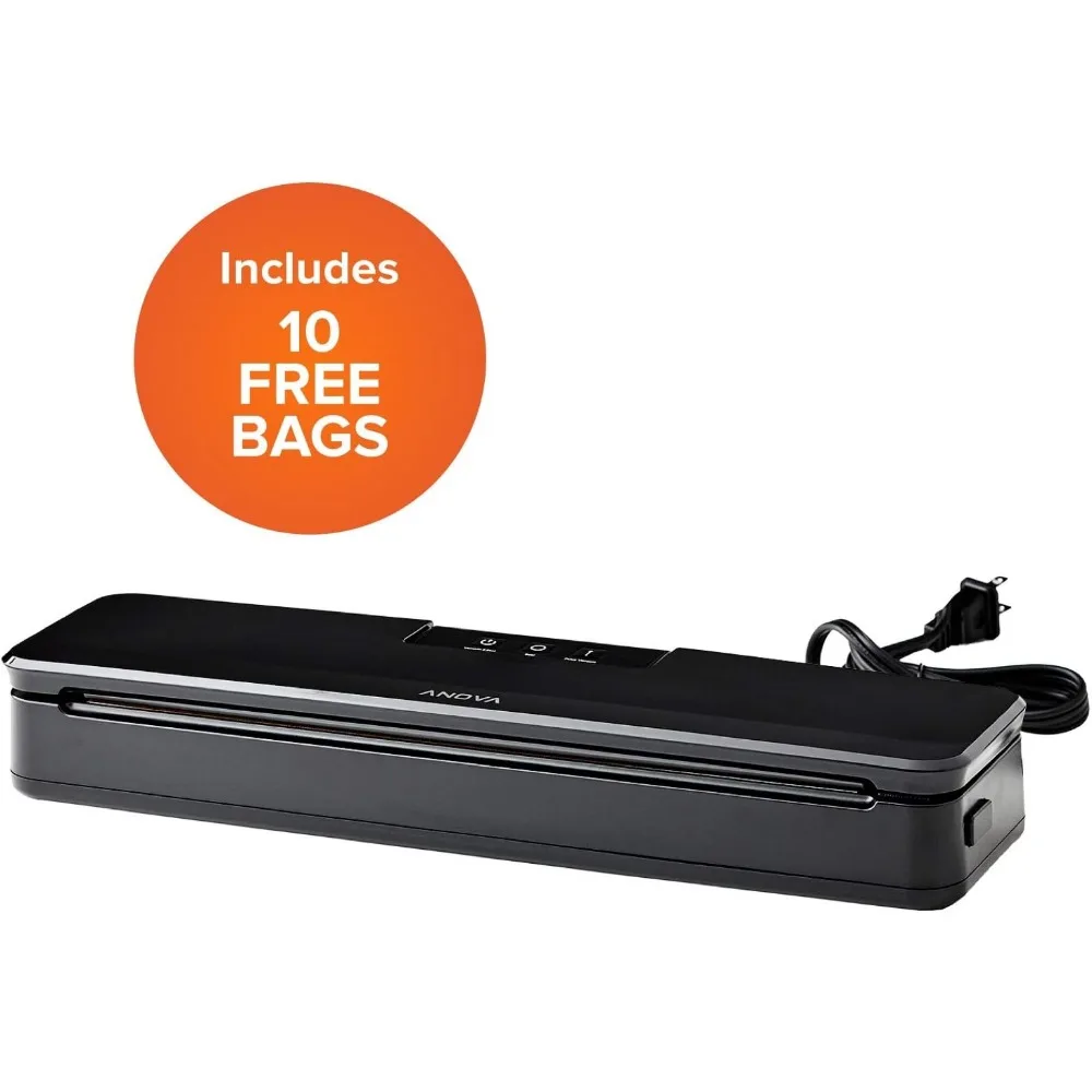 Компактный вакуумный упаковщик с предварительно вырезанными пакетами для консервирования влажных и сухих продуктов