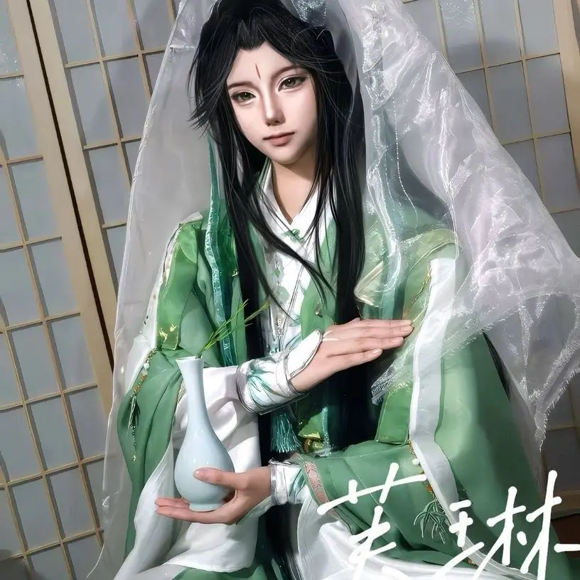 Anime The Scum Villain's Self-Saving System Cosplay Costume Green Prince Costume Shen Qing Qiu Xie Lian Hanfu Full Set Halloween - view 3