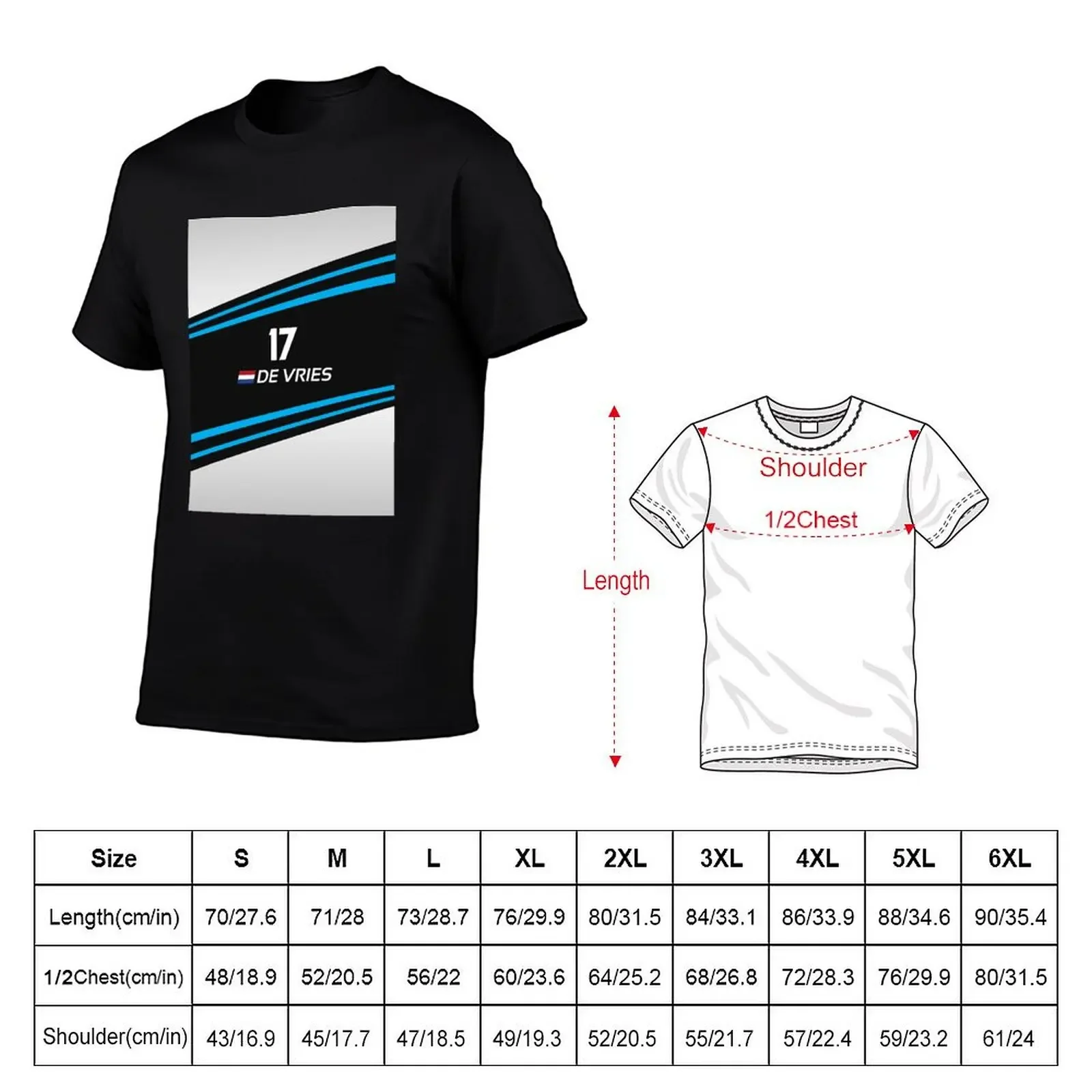 Formula E 202122 - 17 de Vries T-Shirt sublime korean fashion T-shirts for men cotton