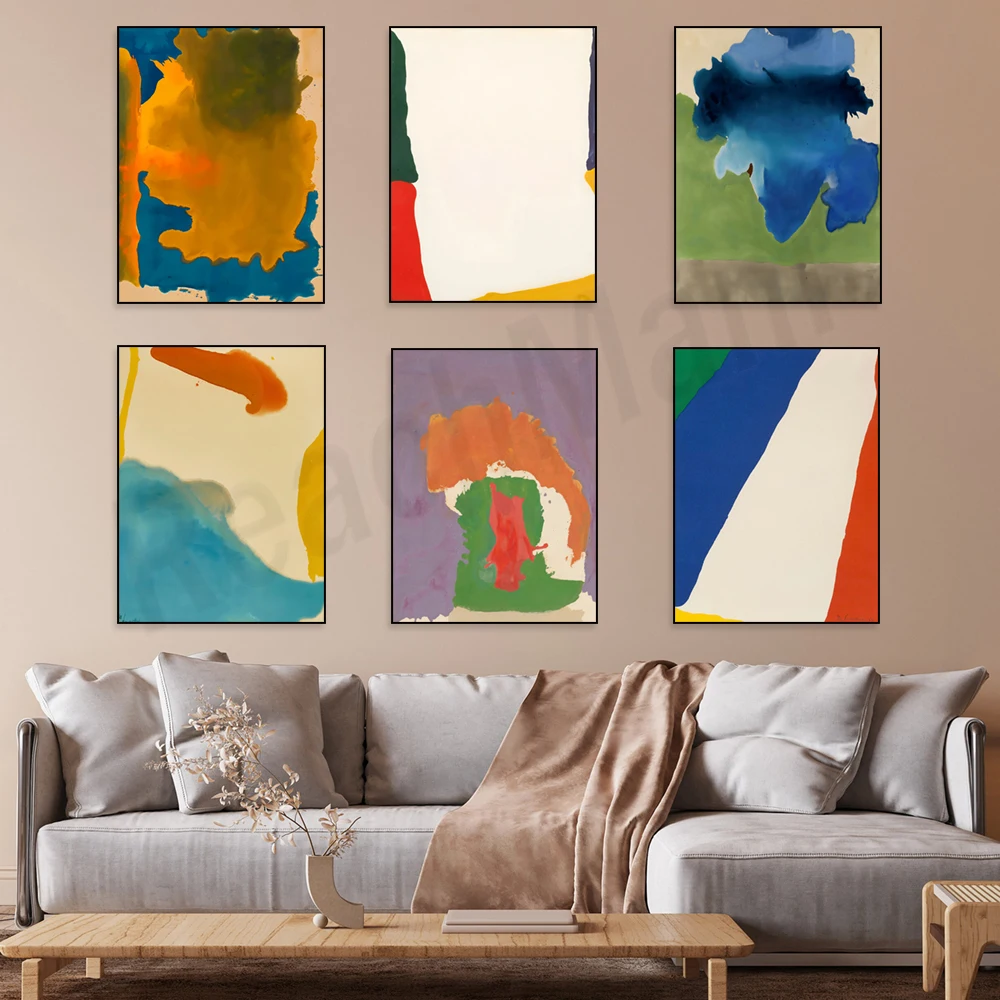 A clash of colors, endless possibilities, vibrant hues, contemporary women's art, Helen Frankensler's abstract art poster.