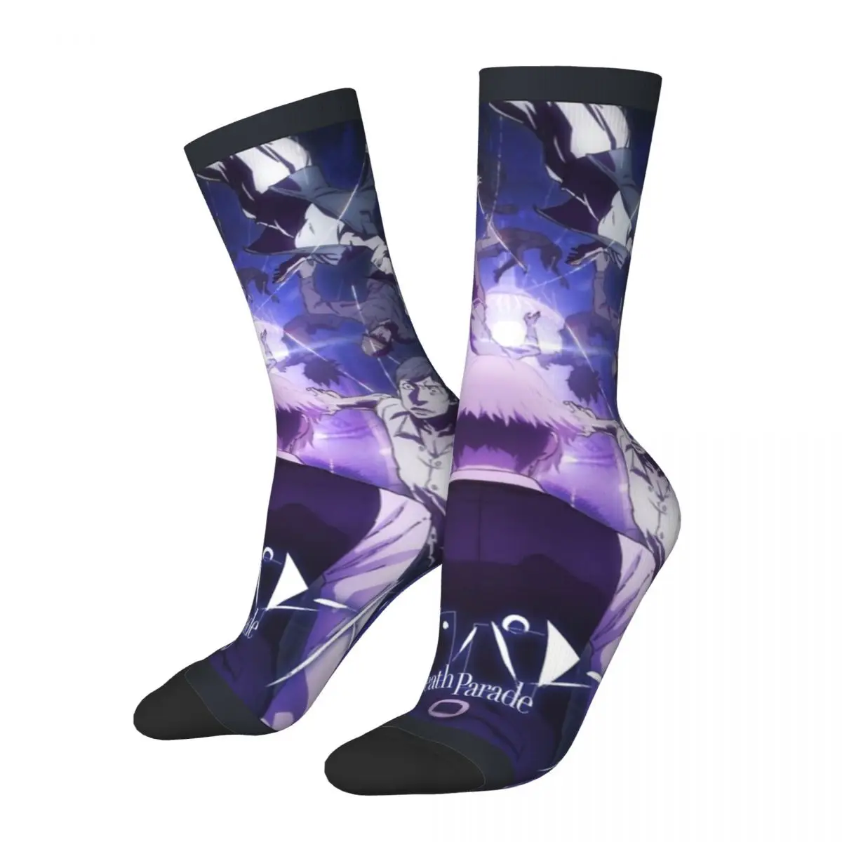 Death Parade Decim Active Men's Socks Retro Harajuku Death Parade Hip Hop Novelty Seamless Crew Sock official-websit tops fugees