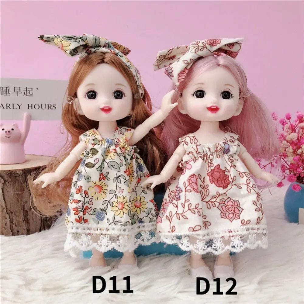 Mini Dolls with Clothes 17cm BJD Doll Dress Up Removable Joints Removable Joints Doll 17cm Cute 1/8 BJD Dolls Kids Toy