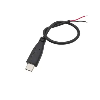 10 conectores USB tipo C macho de 5 V, color negro, de 2 pines a cable desnudo, de extremo abierto, para reparación de bricolaje, cable de carga de 24 AWG. 8 best sales USB C bricolaje - №3