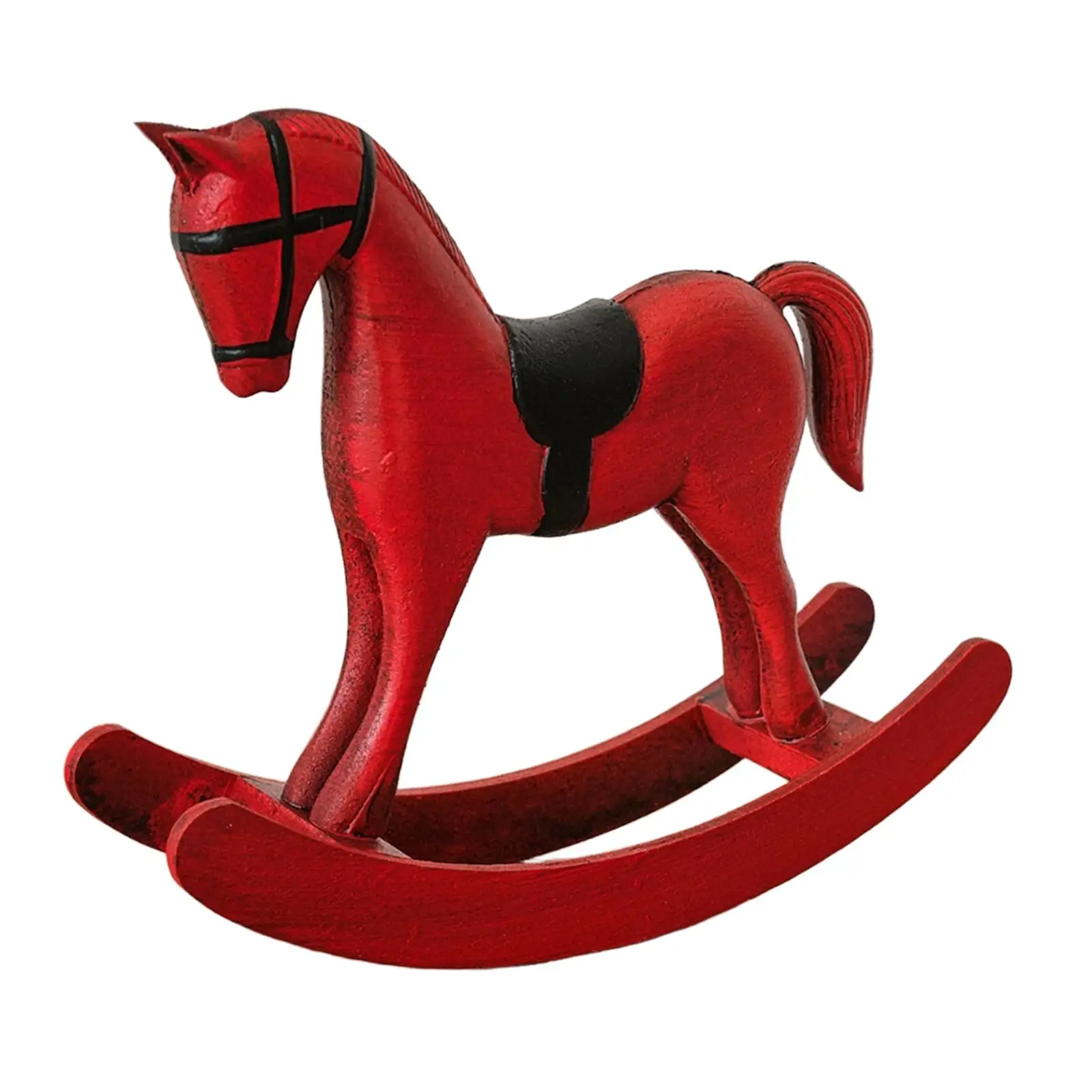 Horse Ornament Retro Wood Tabletop Figurine Decorative Sculpture Shelf Art Decoration for Home Living Room Bedroom Desk