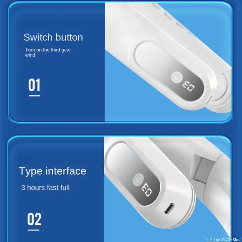 Youpin-USBで充電可能なポータブルファン,ミニ電気換気装置,ネックレスファン,スポーツ用