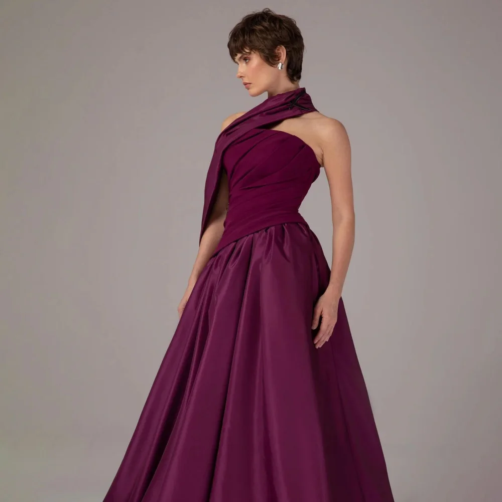 Robe de soirée personnalisée à col bateau, magnifique, sans manches, à volants, pour occasions formelles, Robe de soirée
