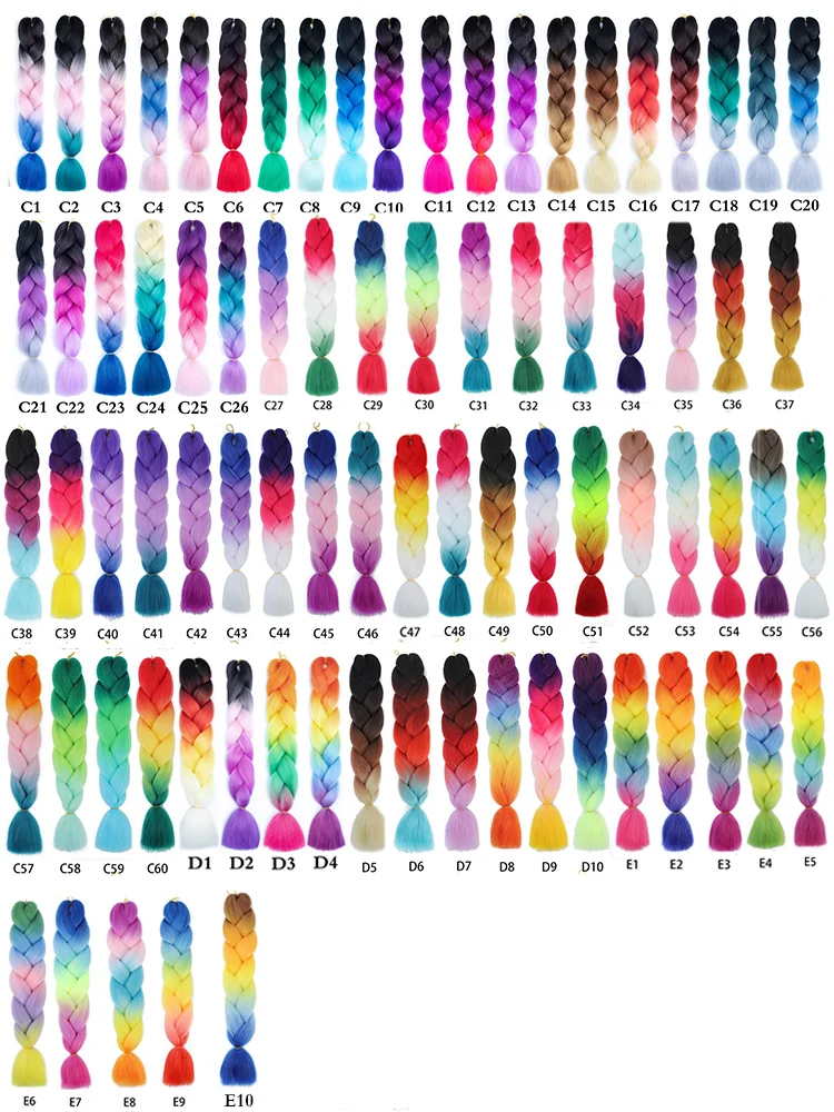 Alileader 24 Pollici Jumbo Trecce Crochet Capelli Sintetici Ombre Intrecciare I Capelli Estensioni Per Crochet Trecce 103 Arcobaleno di Colori Dei Capelli