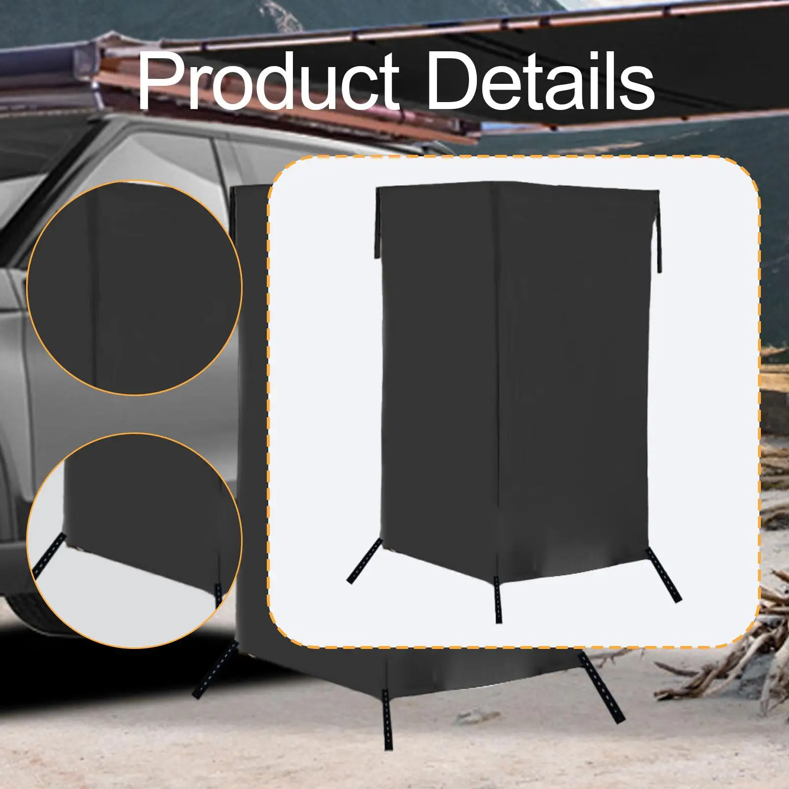 

Портативная палатка-душ для кемпинга, черная, изолированная, для уединения, приставная к автомобилю, для пляжа, походов, автопутешествий, использования на открытом воздухе