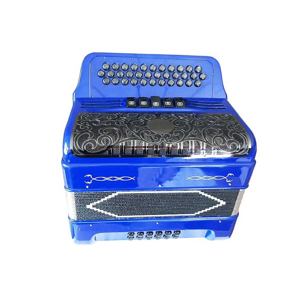 SEASOUND OEM 34 Buttons 12 Bass 5 Registers Royal Blue Button Accordion Instrument Black Grill Black Buttons Acordeon JB3412D