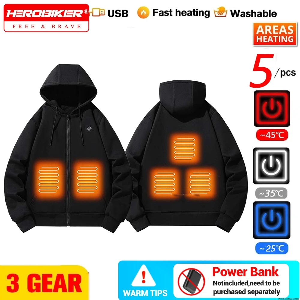 

Smart Heating USB Charging Casual fashion Three Temperature Men Women's Sweatshirt winter fall Hot Sale Electric Heating Hoodie