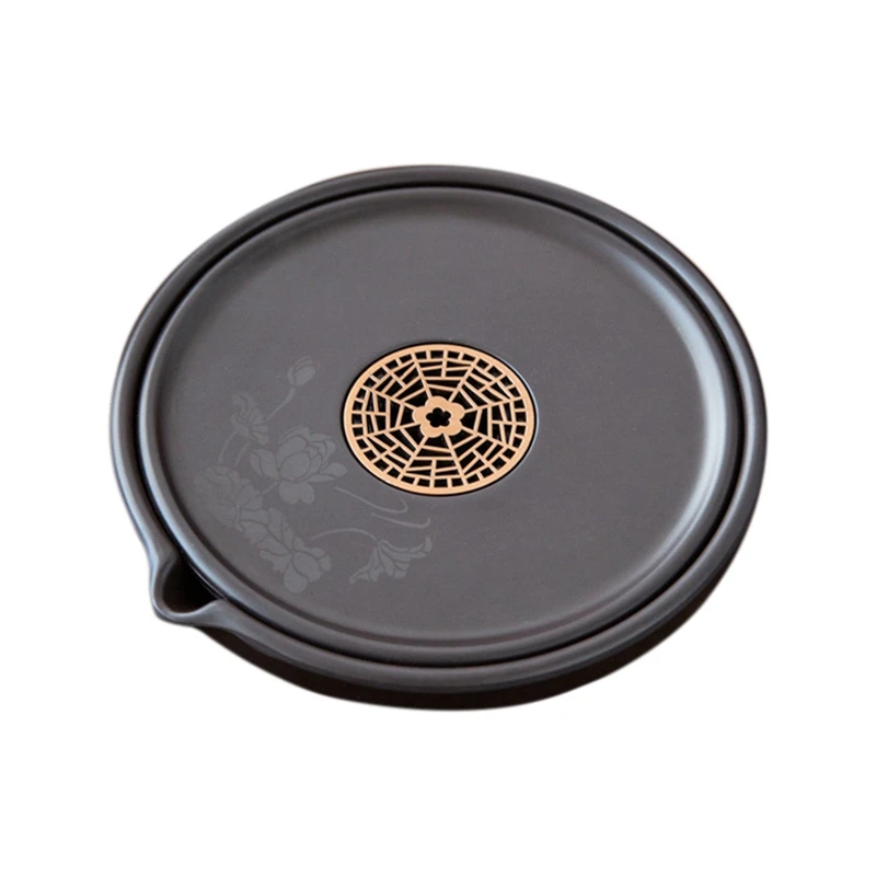 صينية شاي ABXF-Retro Bakelite مع حامل وعاء - طاولة إسفنجية جافة لإكسسوارات الشاي، وسادة الغلاية، منظم التخزين