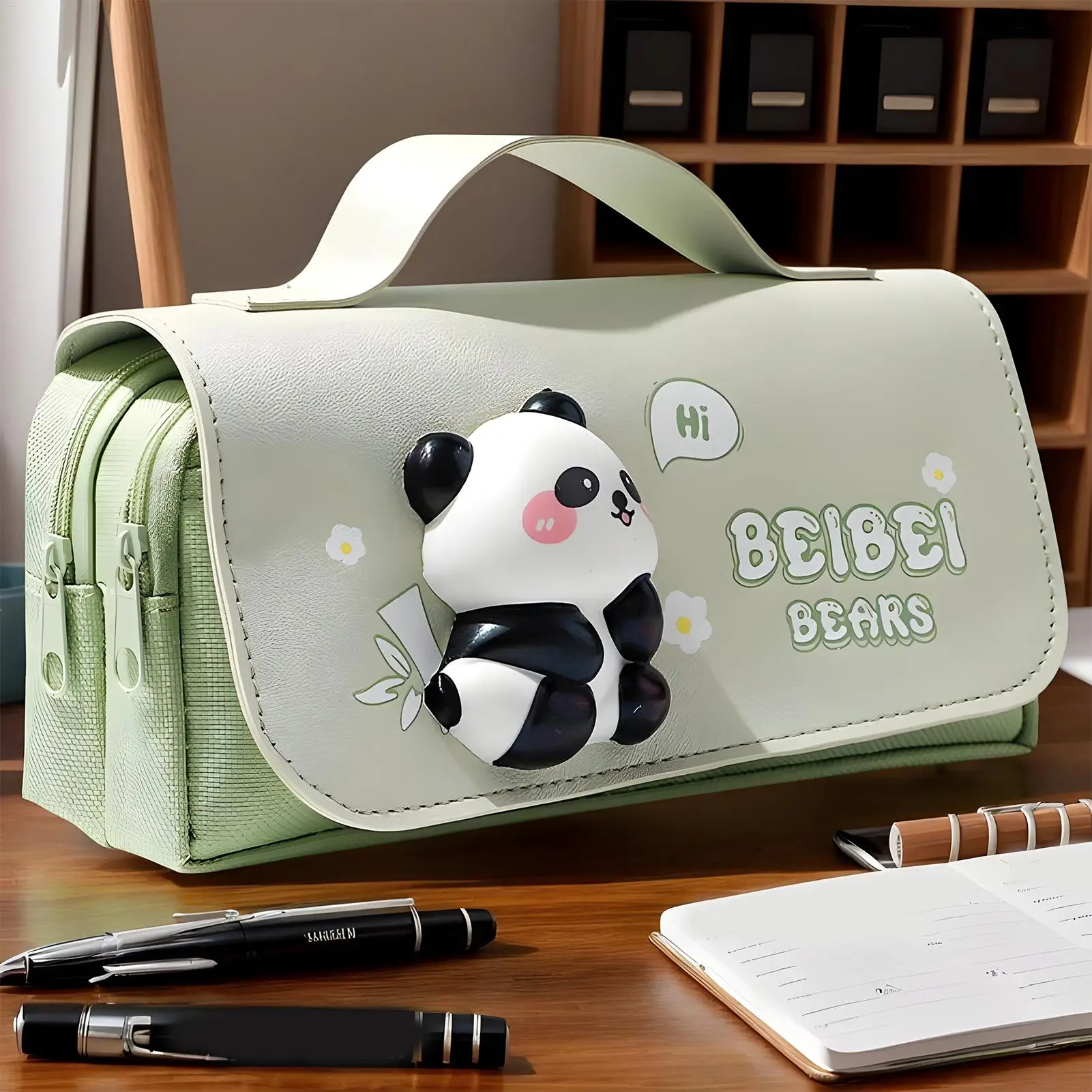 مقلمة لطيفة كابيبارا منظم مكتب علامة الحقيبة الحيوان حقيبة التخزين مع سحاب منظم قرطاسية اللوازم المدرسية ل