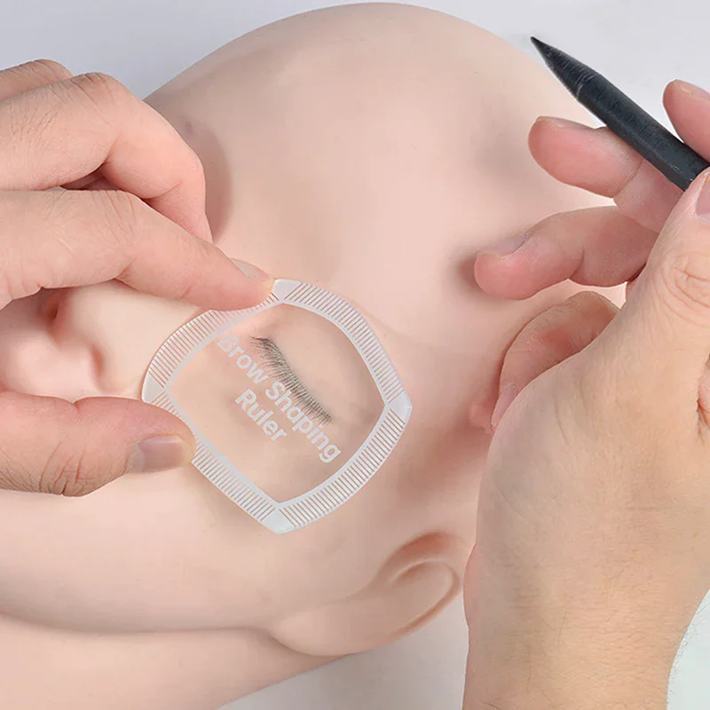 1PCS Righello per la mappatura delle sopracciglia Righello per modellare le sopracciglia 1 minuto Disegno rapido Design Brow Strumento facile Microblading Stencil per trucco permanente