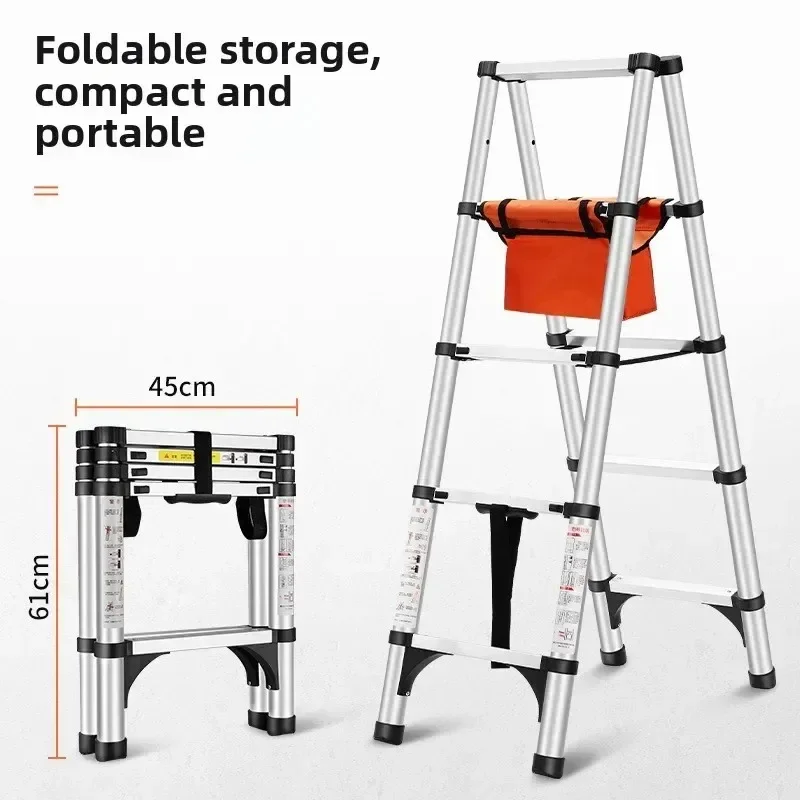 Stainless Steel Folding Ladder for Home Telescopic Ladders Scaffolding Ladder Engineering Stairs Herringbone Attic Stairs