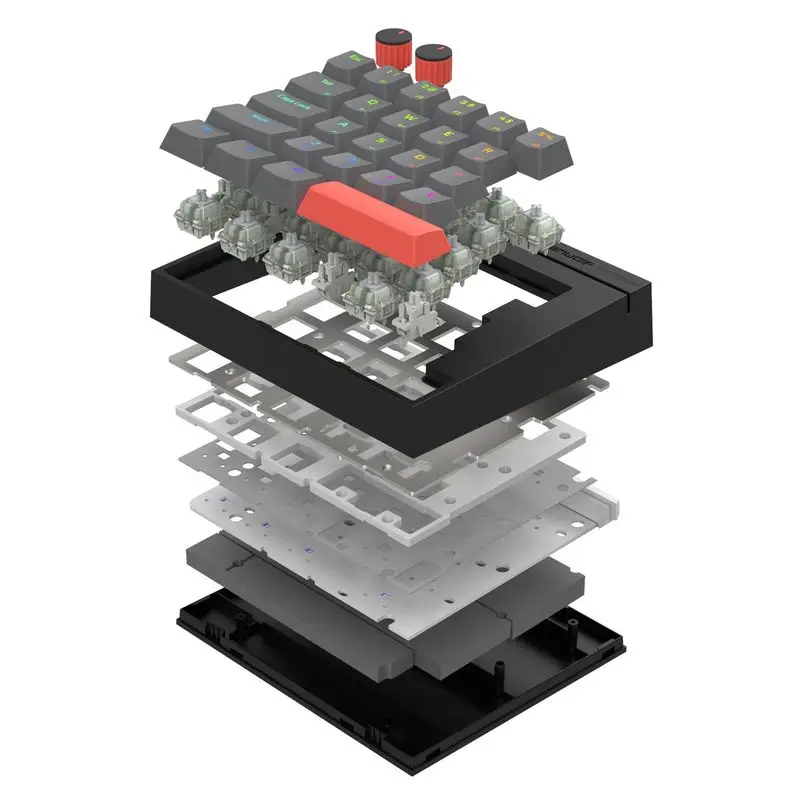 Wolf Pie Hitboy HK25 clavier mécanique conception à une main avec interrupteur à axe magnétique Option de montage de joint Hotswap pour les jeux