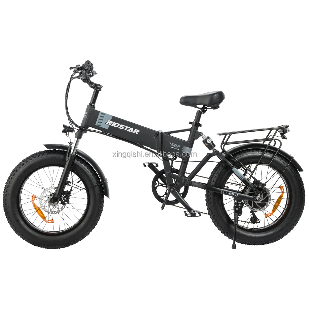 

48V 1000W Foldable Fat Tire E-Bike: 20 Inch Full Suspension Electric Bike, Disc Brakes