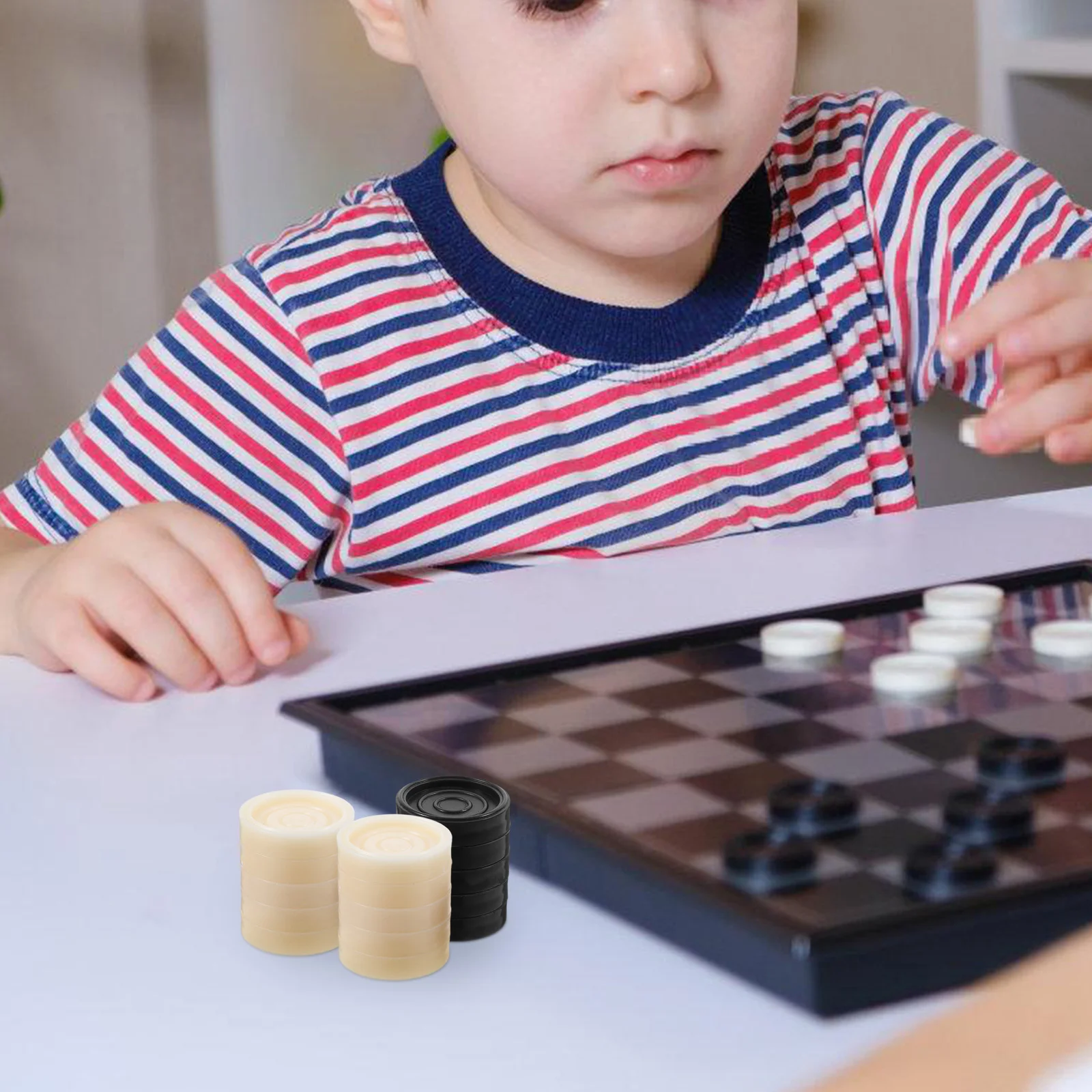 

24Pcs Plastic Board Game Pieces Checkers Chess Accessories Durable Replacement Set for Strategy Games