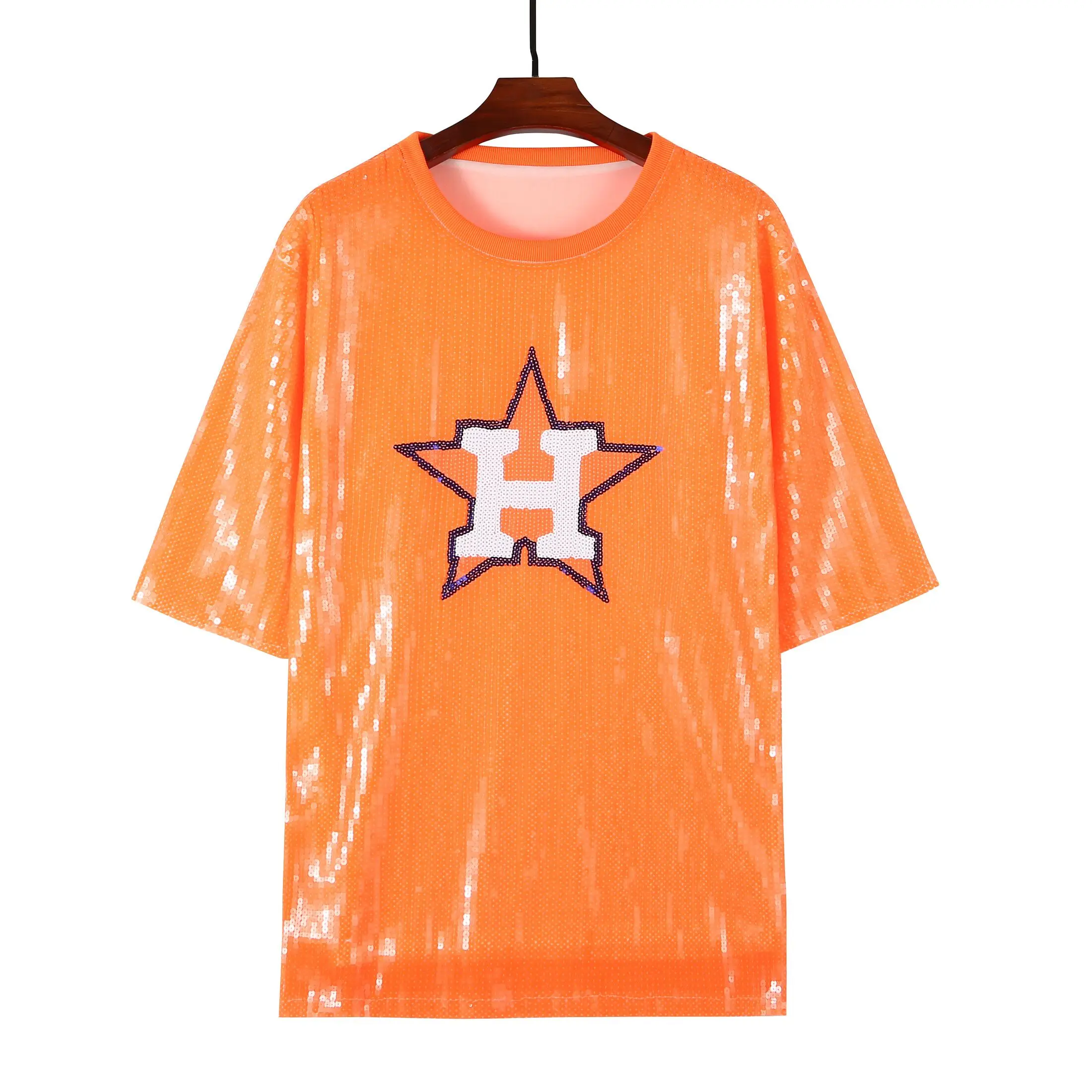 Imagem -03 - Vestido de Camisola de Lantejoulas Feminino Tops Femininos Cowboy Beisebol Futebol Roupa de Natal Novo 2023