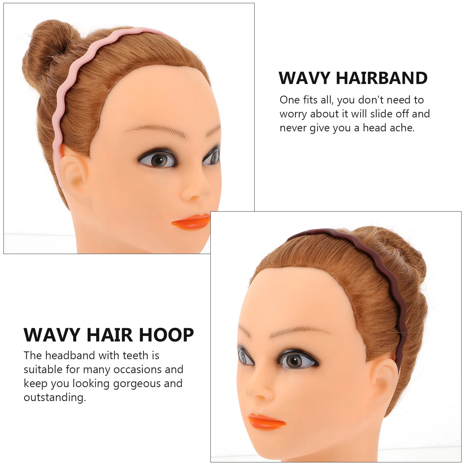 

12Pcs Plastic Wavy Hairband Teeth Headband for Women Girls Teens Beach Party Holiday Travel Hair Hoop Wavy Headband