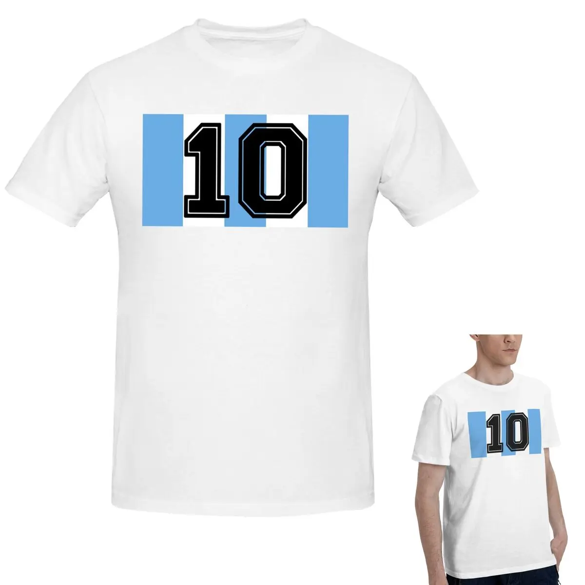 100% القطن ريترو مارادونا الأرجنتين لكرة القدم 10 العلم كرة القدم قميص كرة القدم دييغو تي شيرت الرجال موضة تي شيرت الرجال س الرقبة القمصان #1