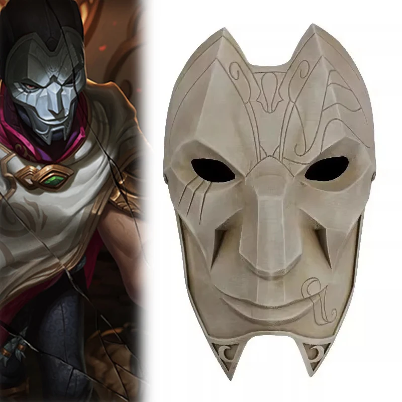 Game LOL Khada Jhin Cosplay Face Mask Adult Unisex The Virtuoso Masquerade Party Masks Halloween Carnival Headgear Accessories