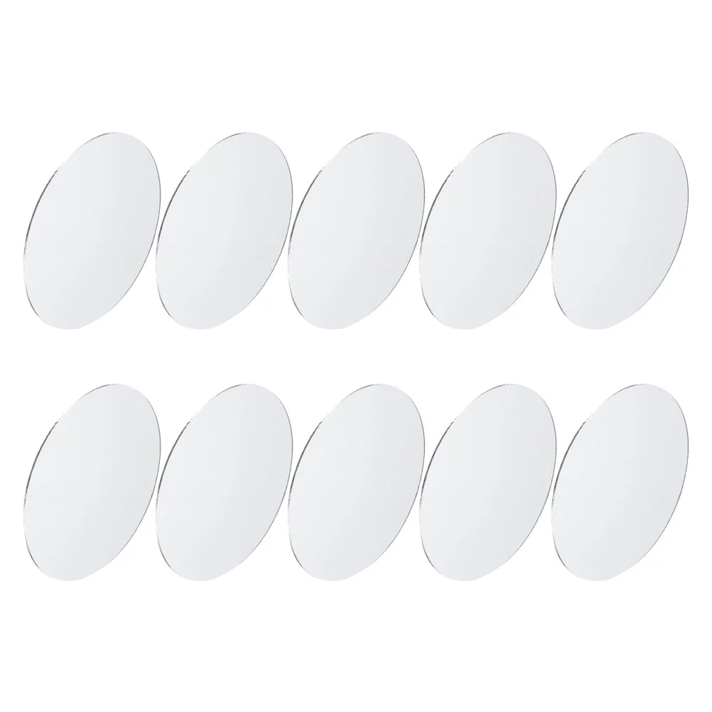 

10 Pcs Oval Mirror Makeup Mirrors DIY Craft Small Glass Lens Accessories