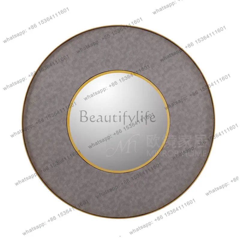 Simple and High-end Wall-mounted Wall-mounted Decorative Mirror Wrought Iron Dining Side Sofa Background Wall Enigma Mirror
