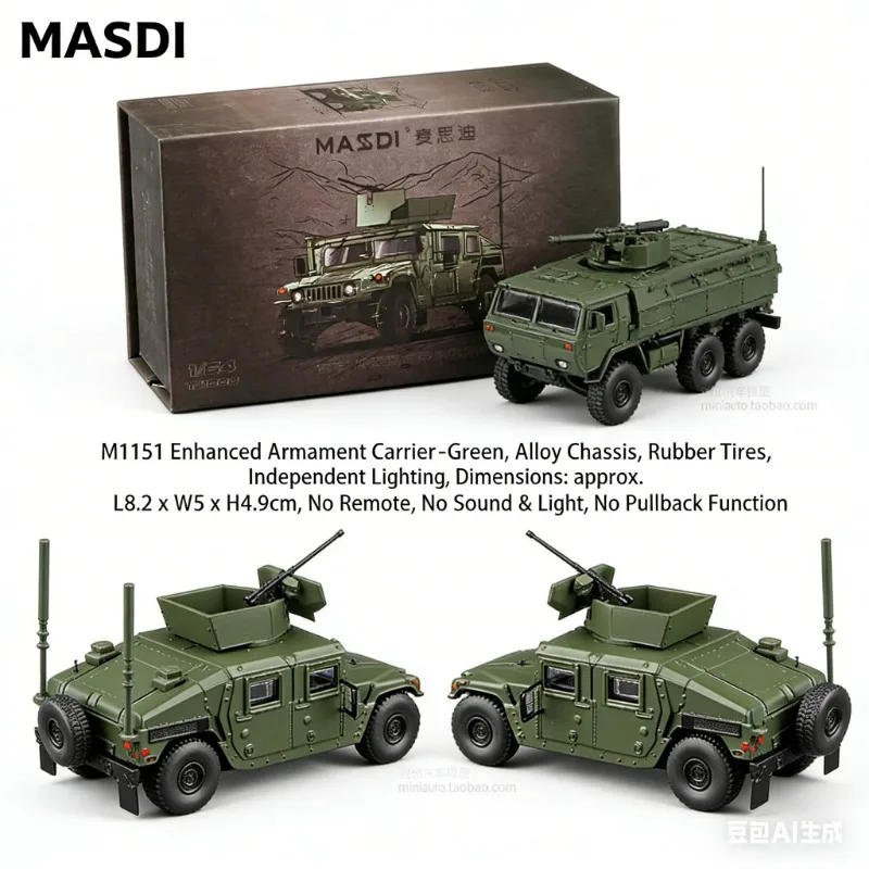 

MASDI 1:64 M1151 Enhanced Armored Personnel Carrier Alloy Die-Cast Simulation Static Car Model Adult Collectible