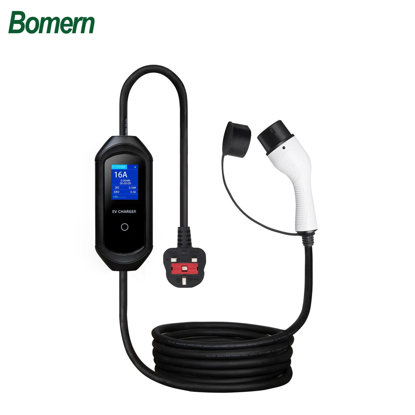 

Homeuse 13A 2.8kw portable box ev charger type 2 with UK Plug 5m