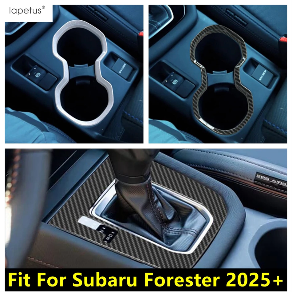 

For Subaru Forester 2025 Car Central Control Gear Shift Panel Water Cup Frame Cover Trim ABS Carbon Fiber Accessories Interior