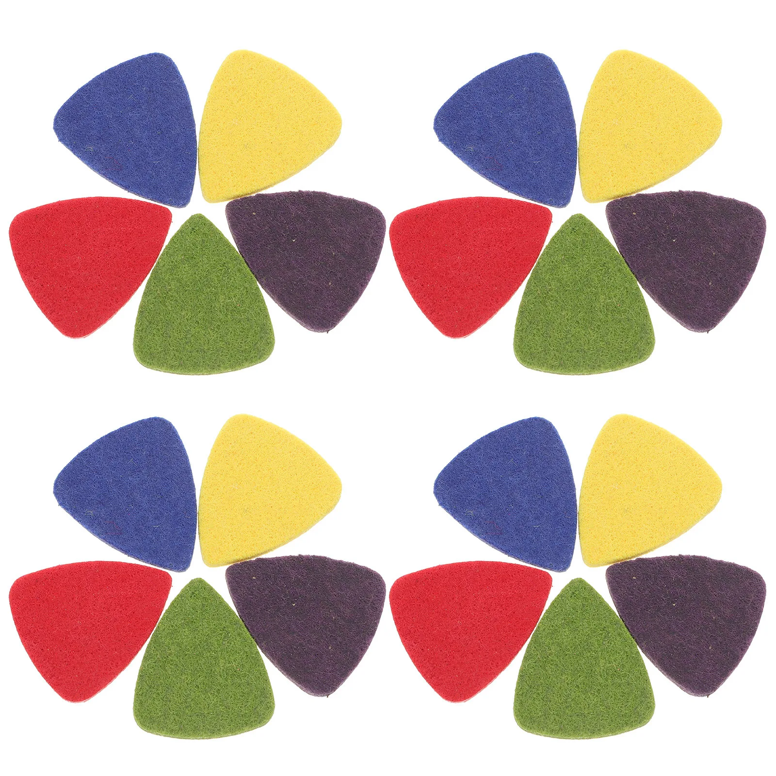 

20Pcs Guitar Picks Wool Felt Material Sturdy Durable Light Weight Portable Unique Creative Design Practice Supplies