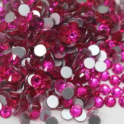 2058 Quality Hot Pink SS16 SS20 SS40 SS50 Non hotfix rhinestone color Flat Back rhinestone facets crystal ab nail art or wedding