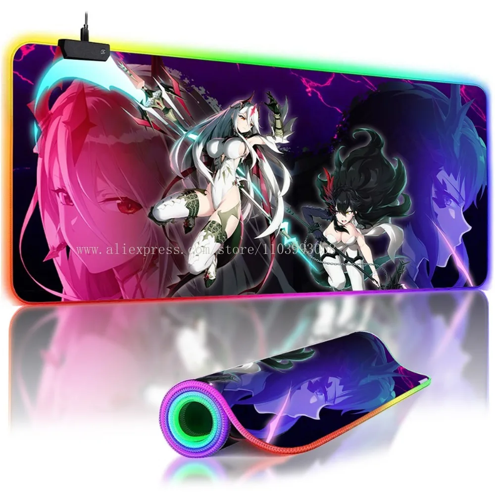 

RGB Backlit Large Mouse Pad Epic 7 Seven Sexy Anime Girls Overwatch LED Mouse Pad Non-Slip Kawaii Table Gaming Mat Desk Play Mat