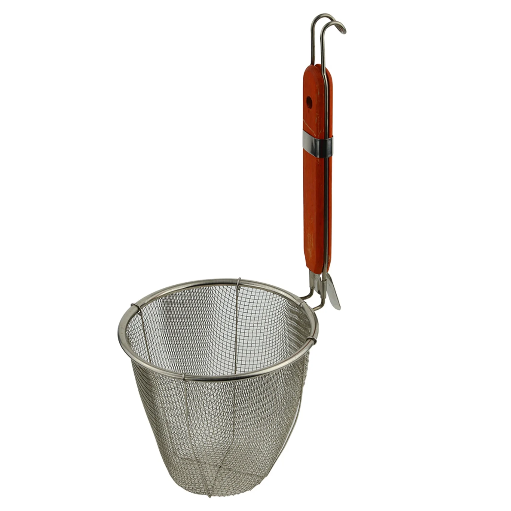 BMBY-2X Wooden Handle Stainless Steel Kitchen Ware Dumplings Noodles Mesh Strainer 5.3 Inch X 4.9 Inch