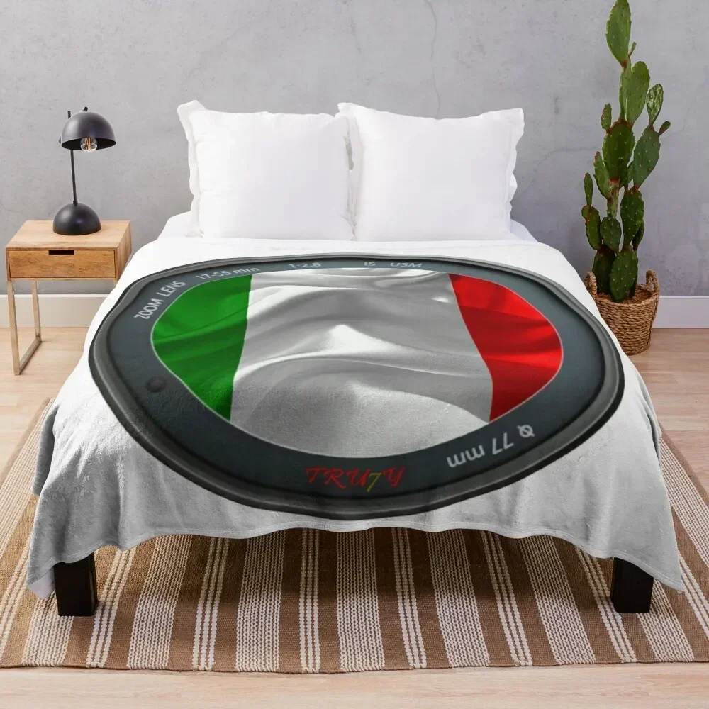 

Italian Flag, Italy, in a Camera Lens Throw Blanket Lightweight Warm Blanket for Indoor Outdoor Use