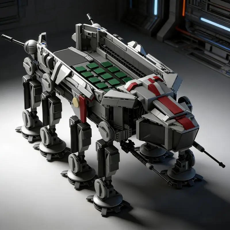 1339 pièces Star Battle Sci-Fi Heavy Open-Terrain Carrier MOC, blocs de construction modulaires personnalisables, jouet éducatif DIY, cadeau de Noël