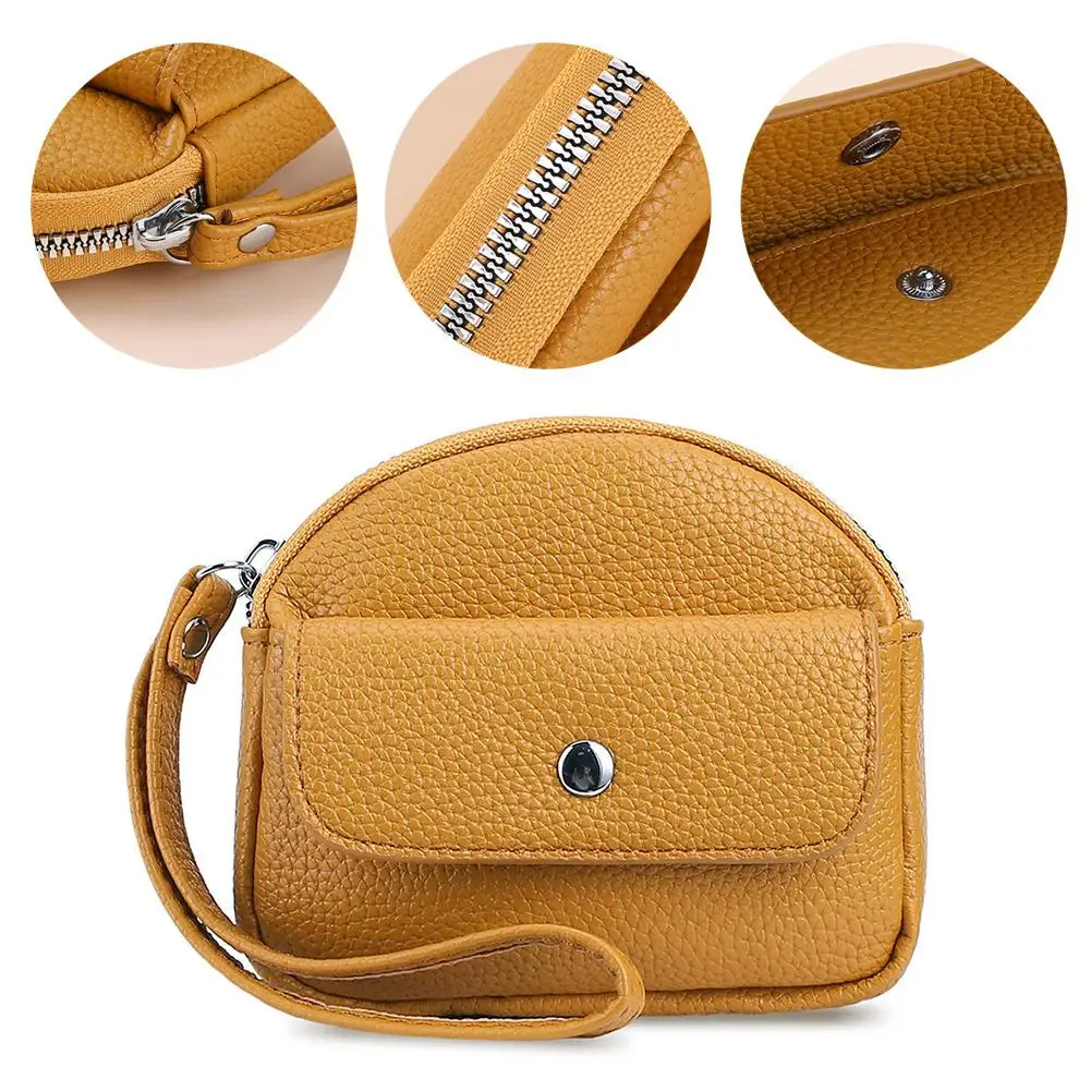 Mini portafoglio portatile retrò da donna Portamonete con cerniera stile coreano Portafoglio zero Frizione Custodia per auricolari Borsa per piccoli oggetti da viaggio