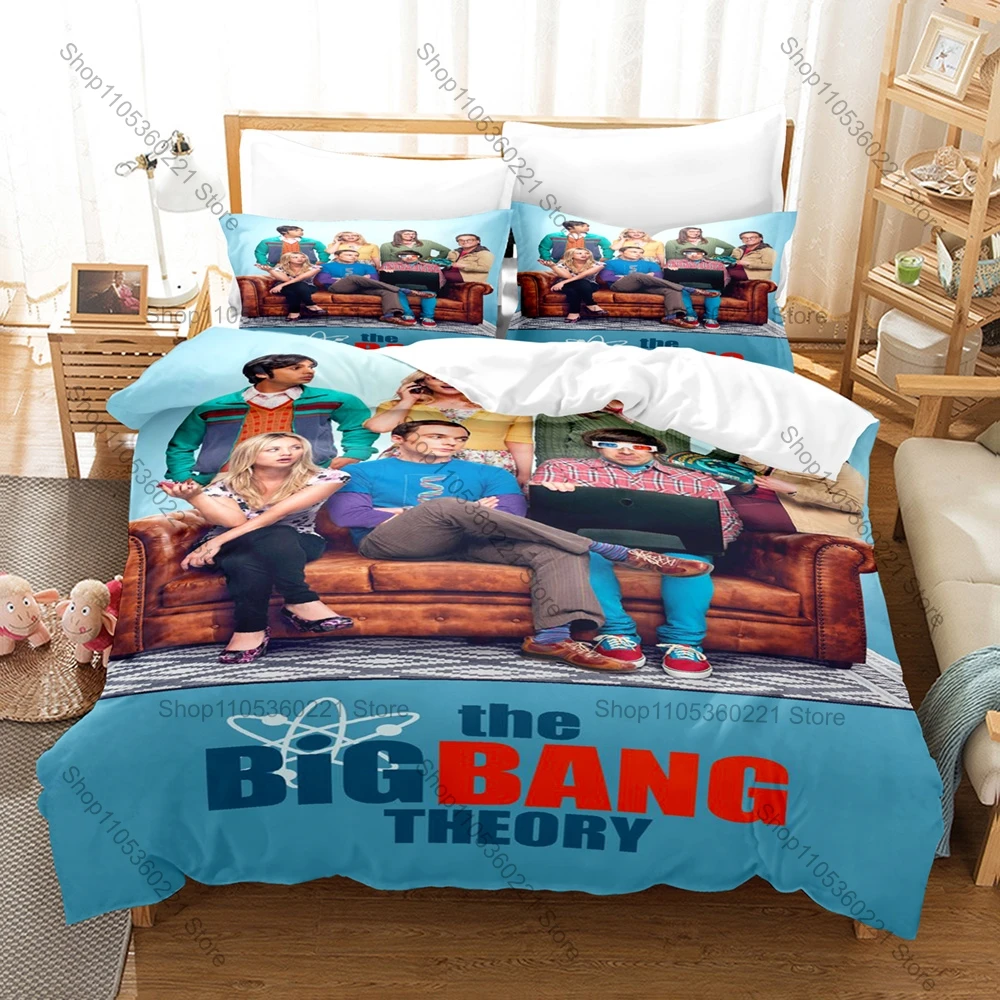 Cool The Big Bang Theory 3PCS Bedding Set Sheldon Leonard Print Microfiber Duvet Cover 2Pillowcases No Inner Core