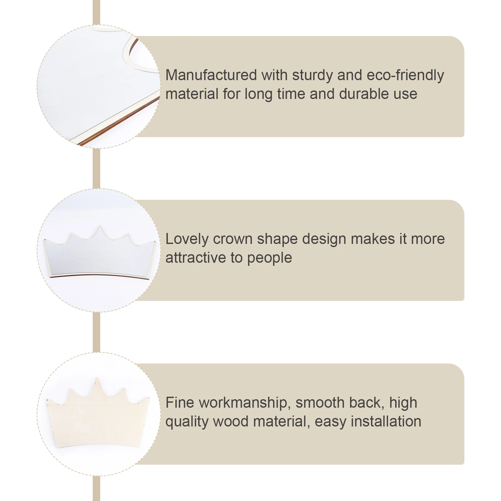 

Acrylic Mirror Crown Shape Decorative Wall Hanging Home Decor Mirror nament EcoFriendly Material Practical Use