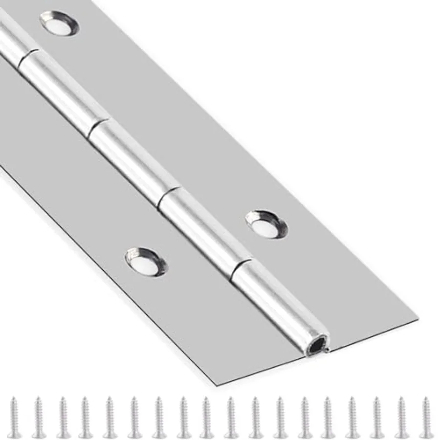 

Piano Hinge x 3 Heavy Duty Stainless Steel Piano Hinge Continuous Hinge for Cabinet, Door, DIY Wood Boxes, 3 ch Open Width, 0.0