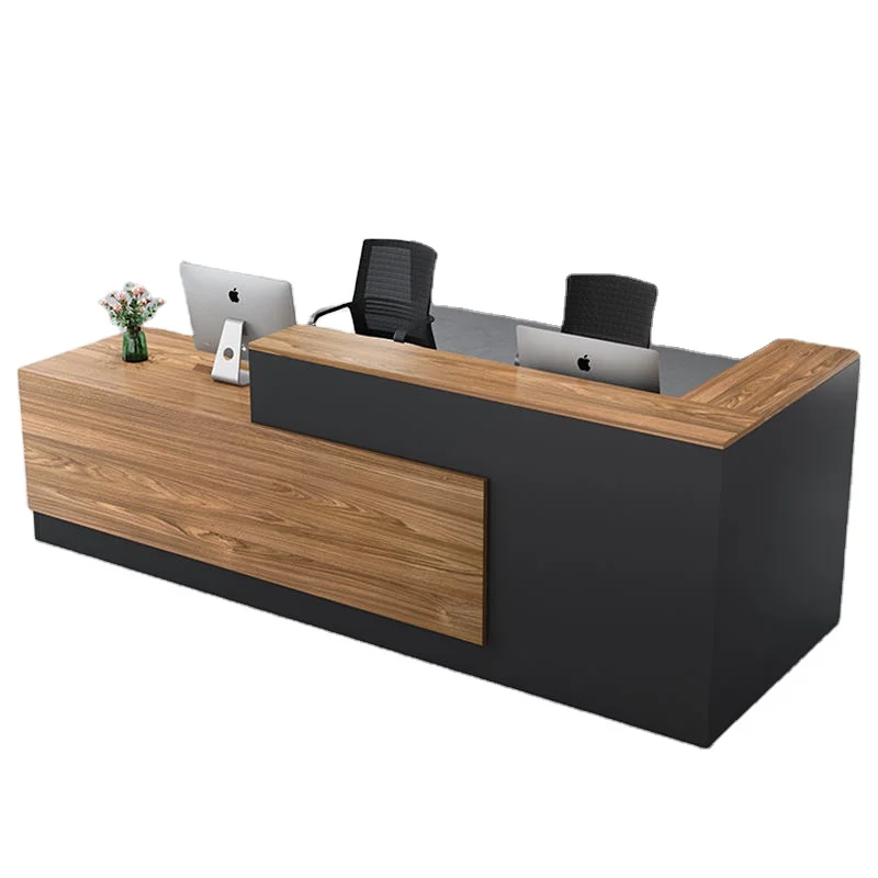 

XTQT-016 Luxury Modern L-Shaped Reception Counter Office Furniture Front Desk Made of Melamine Board Salon Reception Furniture