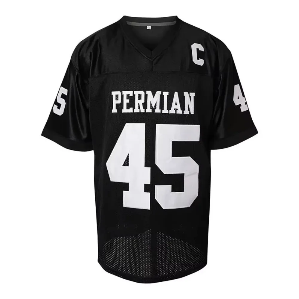 2026 Movie PERMIAN 45 MILES Football Jersey Mens American Rugby Clothing Tops Breathable Quick Drying Sewing Soccer Jerseys Male