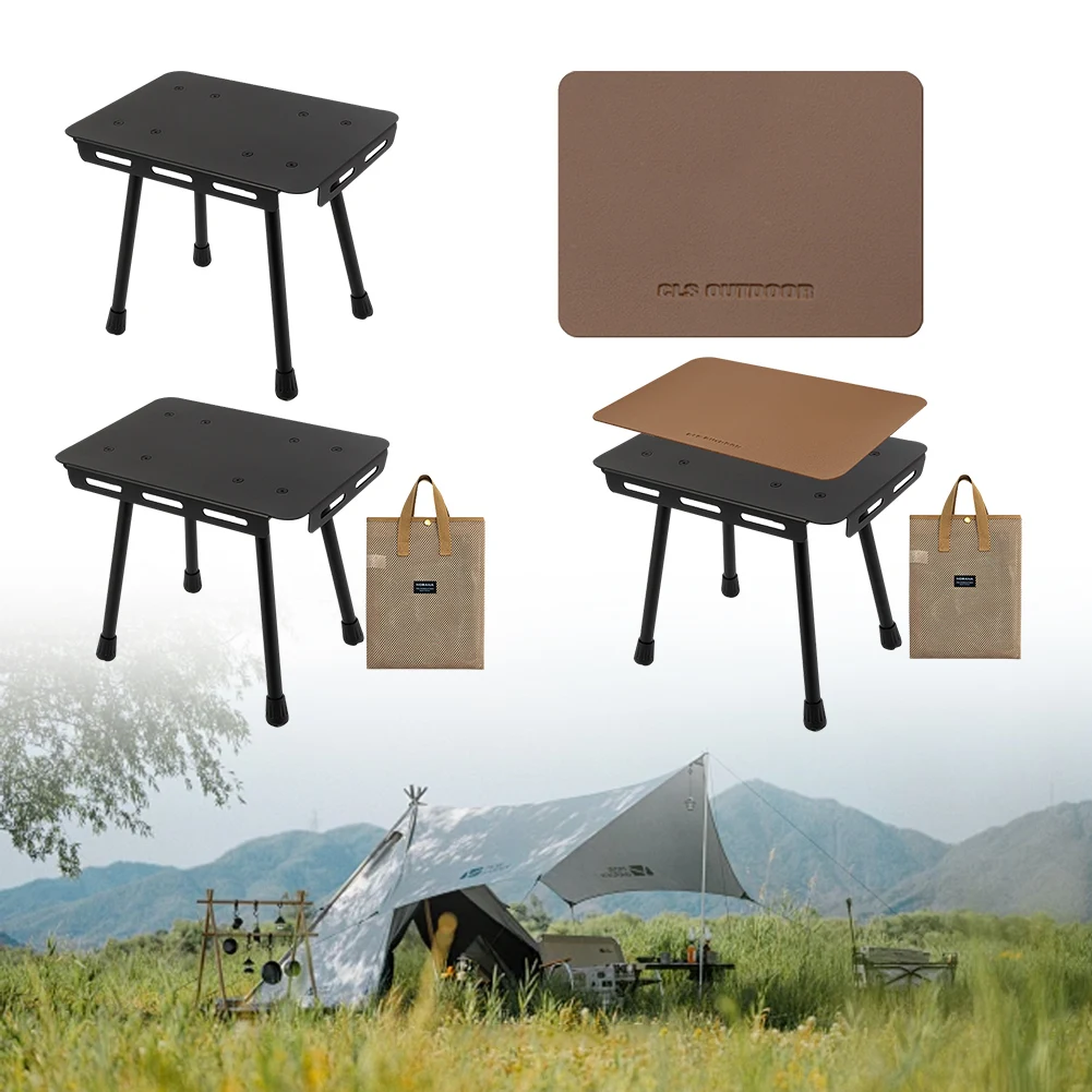 2 in 1 Camping Table Portable Outdoor Stool Aluminum Alloy Folding Table Outdoor Table for Outdoor Camping Picnic Fishing Hiking