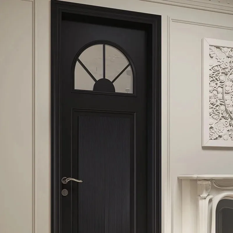 Entrée principale brodée personnalisée, porte intérieure de maison, porte de chambre à coucher publique actuelle, rétro européen, noir, meubles de maison français Drzwi