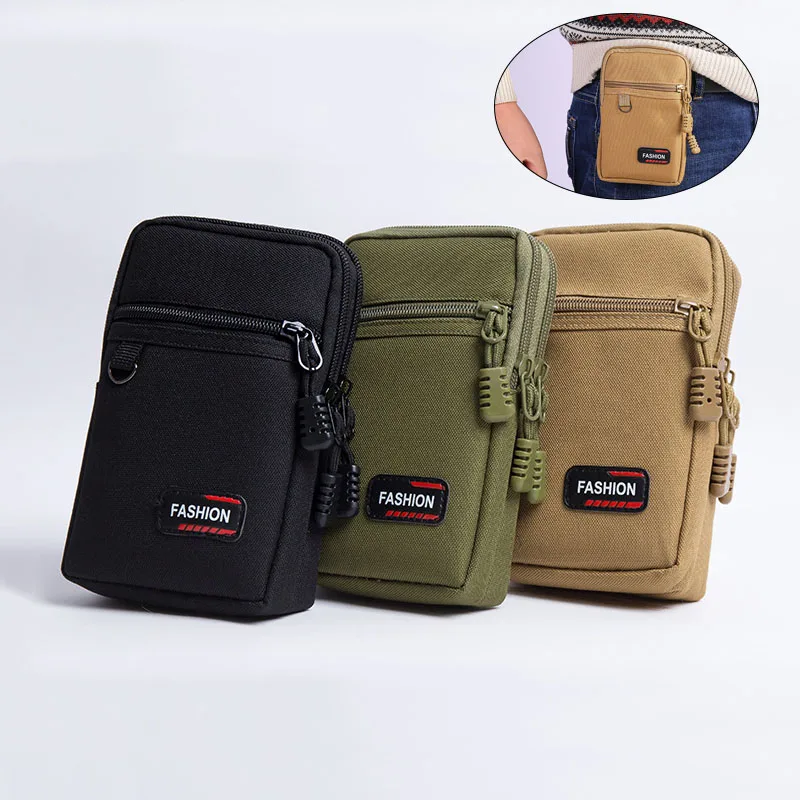 Single/double Layer Tactical Waist Bag Nylon Waterproof Oxford Fabric Fanny Pack Men Phone Pouch Camping Hunting EDC Molle Bag