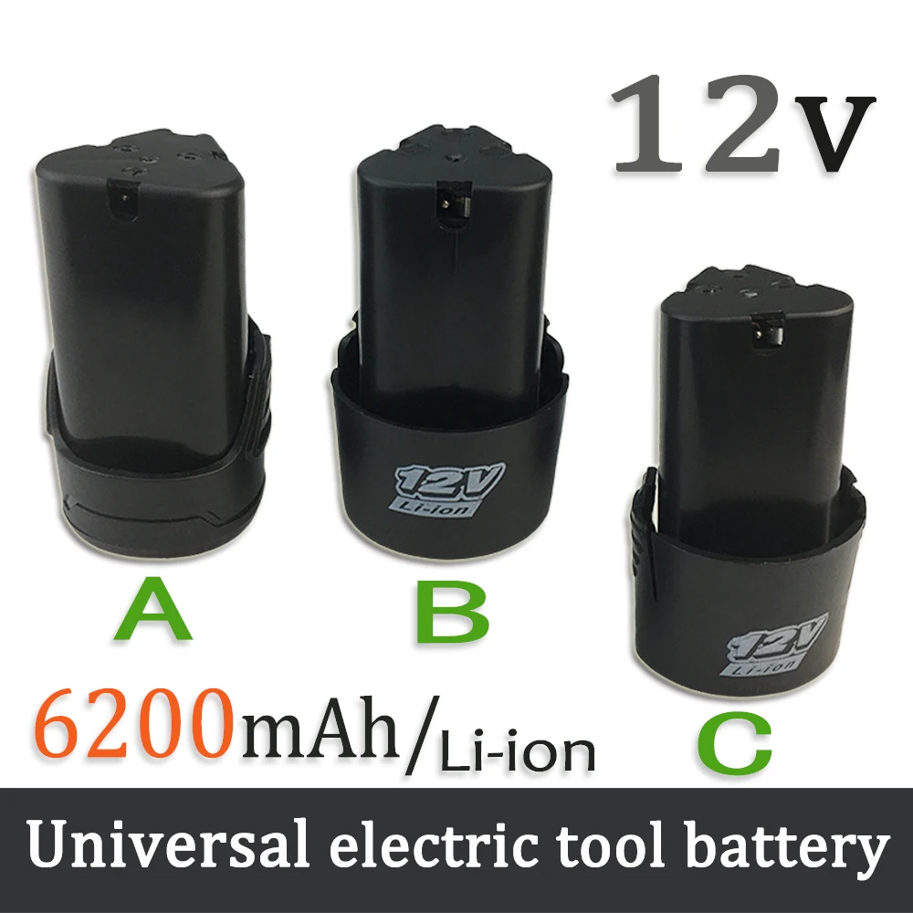 

Universal 12V 6200mAh Rechargeable Li-ion Battery For Electric Tools, Electric Drill, And Screwdriver For Battery Replacement